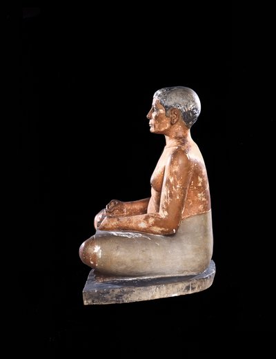 Vue Large de la Statue du Scribe Accroupi, de Saqqara - Egyptian 5th Dynasty