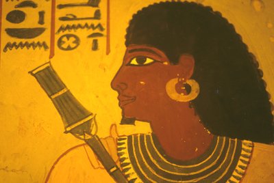 Égypte ancienne, peinture murale, Tombe de Sennufer, Thèbes/Louxor, Sennufer tenant un sceptre, Maire de Thèbes, surveillant sous Amenhotep II - Egyptian Egyptian
