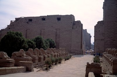 Antiquité égyptienne : allée (dromos) des criosphinx à Karnak, Louxor, Égypte - Egyptian Egyptian