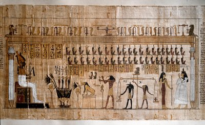 Antiquité égyptienne : la pesée des âmes (psychostasie). Papyrus du Livre des Morts. Turin, Musée égyptien - Egyptian Egyptian
