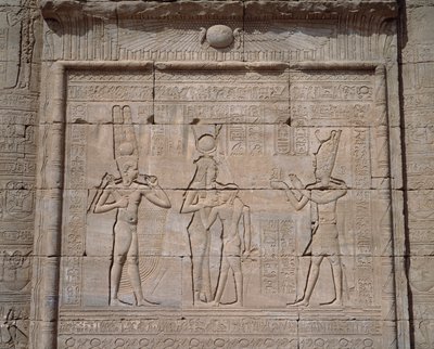 Antiquité égyptienne : vue des bas-reliefs du temple de la déesse Hathor à Denderah - Egyptian Egyptian