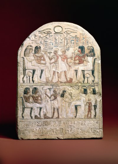 Stèle funéraire, 156 av. J.-C. (calcaire peint) - Egyptian Ptolemaic Period