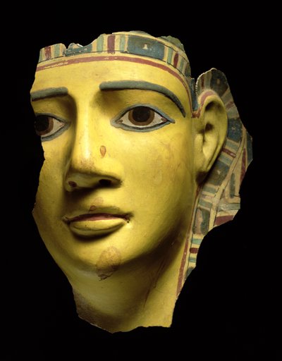 Masque de momie (cartonnage polychrome) - Egyptian Ptolemaic Period