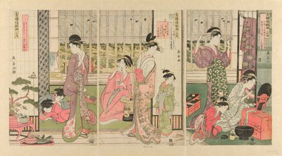 Pluie le matin après dans le quartier des plaisirs (Seiro kinuginu no ame) - Eishōsai Chōki