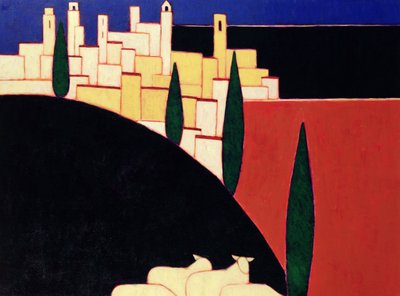 San Gimignano avec des moutons - Eithne Contemporary Artist Donne