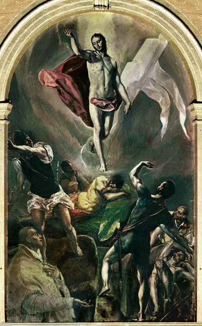 Résurrection (peinture sur toile) - El (1541-1614) Greco