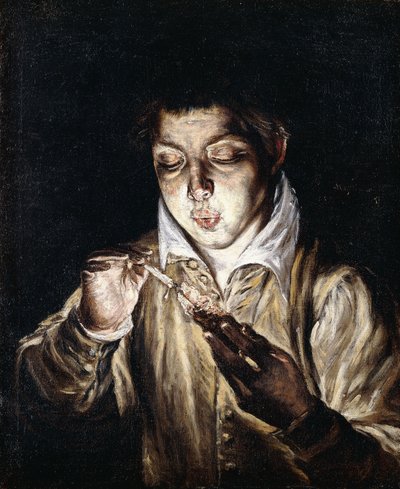 Un garçon allumant une bougie - El Greco