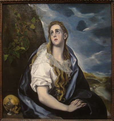 Espagnol :  Magdalena penitente (El Greco, Worcester) La Madeleine pénitente - El Greco
