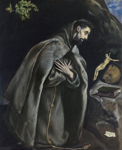 Saint François en prière devant le crucifix - El Greco