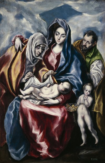 La Sainte Famille avec Sainte Anne et Jean-Baptiste enfant, vers 1600 - El Greco