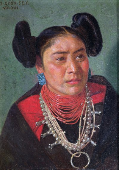 O-koon-sey (huile sur panneau de bois) - Elbridge Ayer Burbank