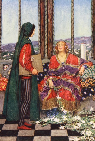 Illustration pour La Réunion de Frère Hilarius par Michael Fairless - Eleanor Fortescue Brickdale
