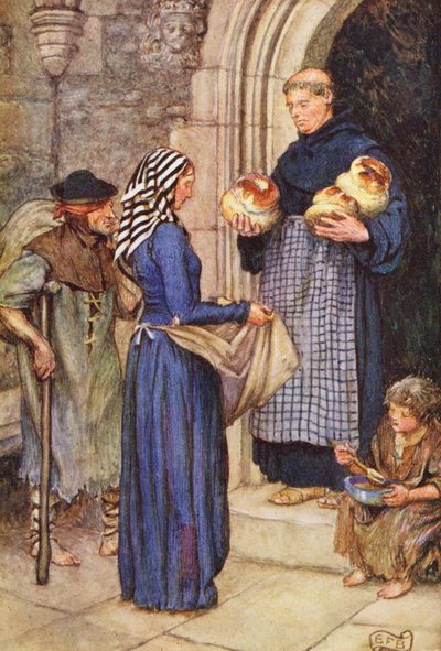 Illustration pour The Gathering of Brother Hilarius par Michael Fairless - Eleanor Fortescue Brickdale