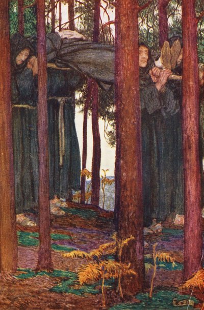 Illustration pour Le Rassemblement de Frère Hilarius par Michael Fairless - Eleanor Fortescue Brickdale