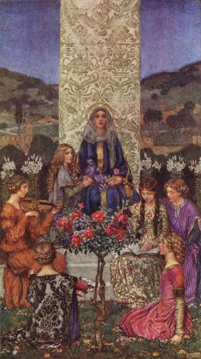 Notre dame chante Magnificat, avec des tons surpassant la douceur - Eleanor Fortescue Brickdale
