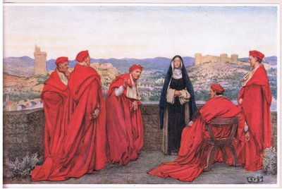 Sainte Catherine de Sienne négociant avec le pape Grégoire XI au nom des Florentins - Eleanor Fortescue Brickdale