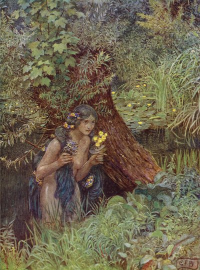 Avec de belles mèches verdâtres, toutes lâches et dénouées, comme si chacune avait été une mariée - Eleanor Fortescue Brickdale