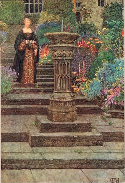 Femme dans un jardin, illustration de 