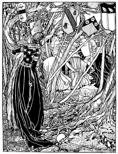 Une illustration pour Sir Lancelot Du Lac, 1898 - Eleanor Fortescue Brickdale