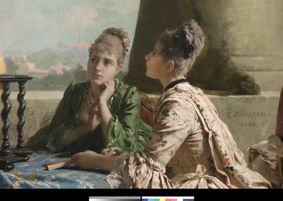 La Leçon de géographie, 1880 - Eleuterio Pagliano
