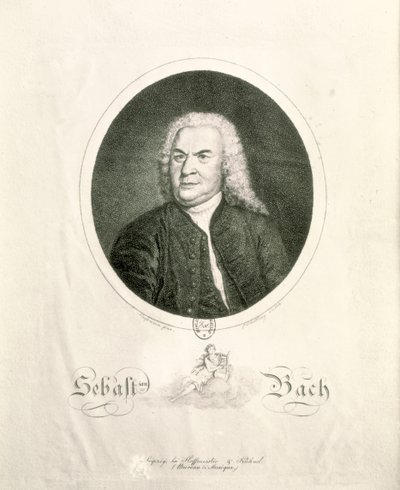 Portrait de Johann Sebastian Bach (1685-1750) gravé par Friedrich Wilhelm Nettling - Elias Gottleib Haussmann