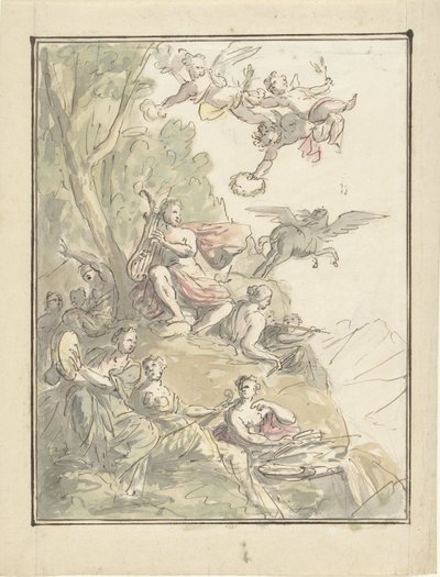 Apollon et les muses sur le Parnasse - Elias van Nijmegen