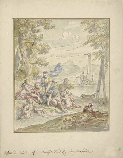 Projet pour une peinture murale avec Armida et Rinaldo - Elias van Nijmegen