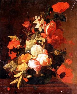 Roses, tulipes, convolvulus, etc. - Elias van den (follower of) Broeck