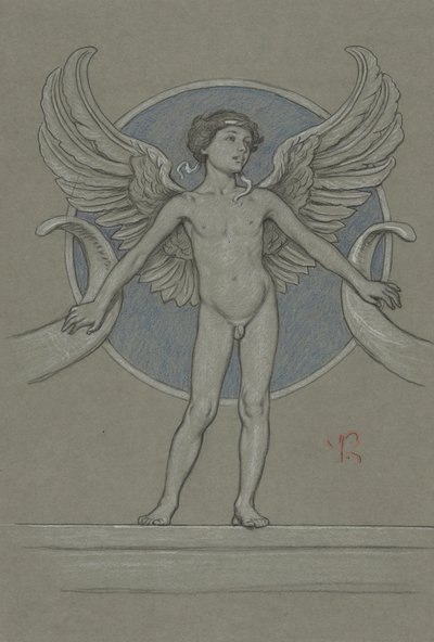 Garçon avec des ailes et une corne d