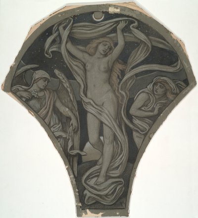 Carton pour Luna, des soixante études pour le plafond de Huntington (1926.80) - Elihu Vedder