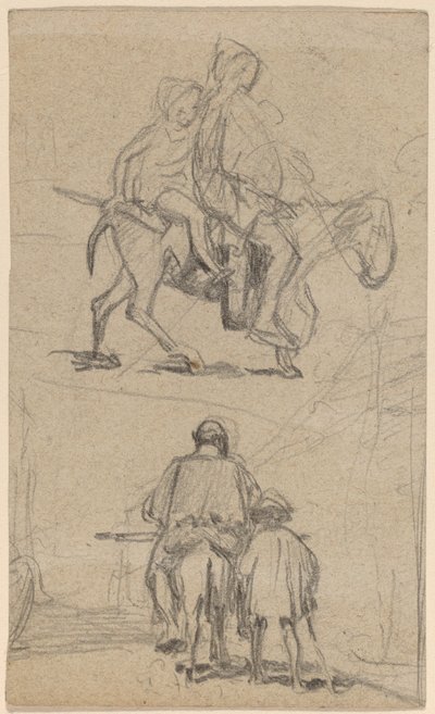 Père, fils et âne - Elihu Vedder