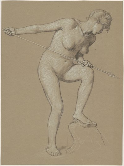 Fille harponnant un dauphin - Elihu Vedder