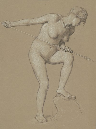 Fille harponnant un dauphin - Elihu Vedder