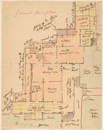Plan du rez-de-chaussée pour Torre Quatro Venti - Elihu Vedder