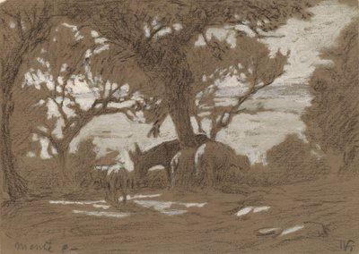 Mont Colognola - Moutons paissant sur le lac Trasimène - Elihu Vedder