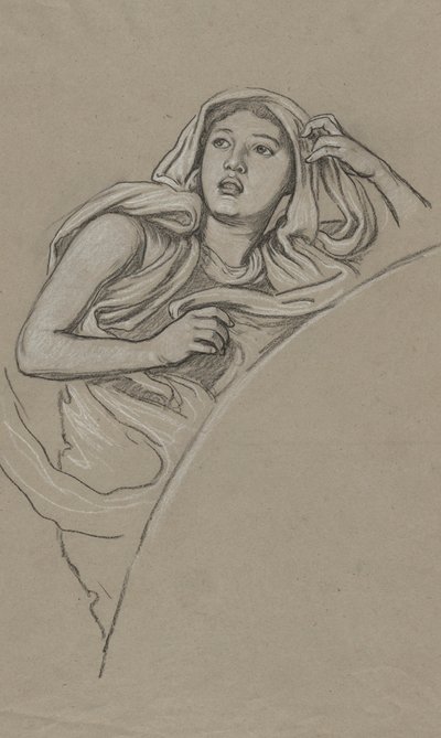 Étude pour la figure à droite de Luna - Elihu Vedder