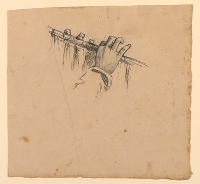 Étude de mains tenant une flûte - Elihu Vedder
