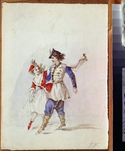 Un couple de danseurs en costume polonais - Elisabeth Bem