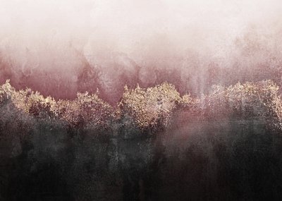 Forêt brumeuse couleur or rose - Elisabeth Fredriksson