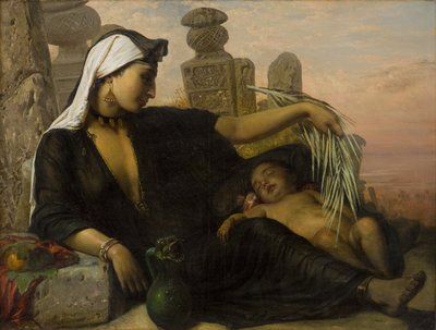 Une femme fellah égyptienne avec son bébé - Elisabeth Jerichau Baumann