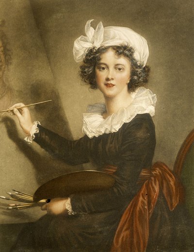 Gravure reproduisant Marie Élisabeth Louise Vigée Le Brun (ou Vigée-Lebrun ou Vigée Lebrun) - Elisabeth Louise (after) Vigee Lebrun