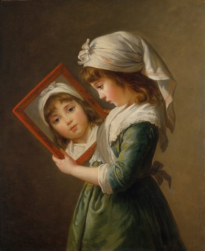 Julie Le Brun regardant dans un miroir - Elisabeth Louise Vigee Lebrun
