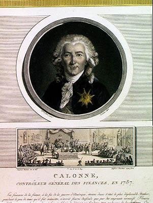Charles Alexandre de Calonne (1734-1802) contrôleur général des finances de Louis XVI gravé par Charles Levachez et L