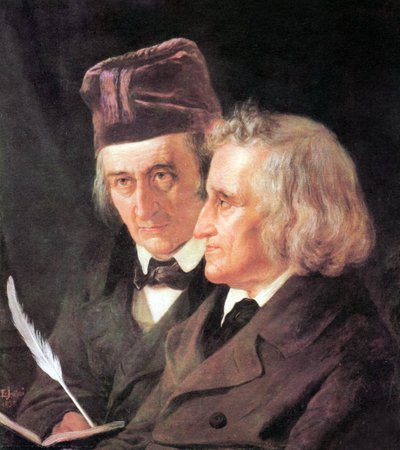 Frères Grimm : Jacob (1785-1863) et Wilhelm (1786-1859) peinture par Elisabeth Jerichau-Baumann - Elisabeth Maria Anna Jerichau Baumann