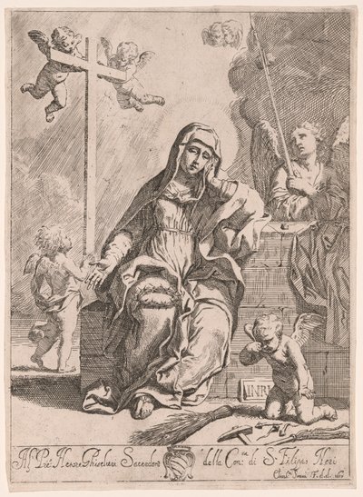 Vierge des Douleurs avec les symboles de la Passion - Elisabetta Sirani