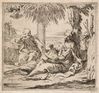 Repos lors de la fuite en Égypte - Elisabetta Sirani