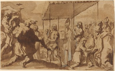 La guérison du garçon possédé dans une procession du Volto Santo - Elisabetta Sirani