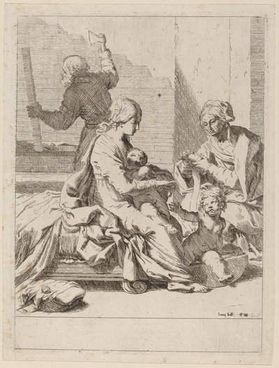 La Sainte Famille avec Sainte Élisabeth et Saint Jean-Baptiste - Elisabetta Sirani