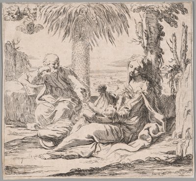 Le reste de la fuite en Égypte - Elisabetta Sirani
