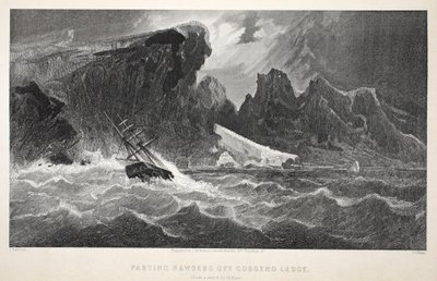 Câbles de séparation au large de Godsend Ledge, illustration de La deuxième expédition Grinnell à la recherche de Sir John Franklin, 1856 - Elisha Kane